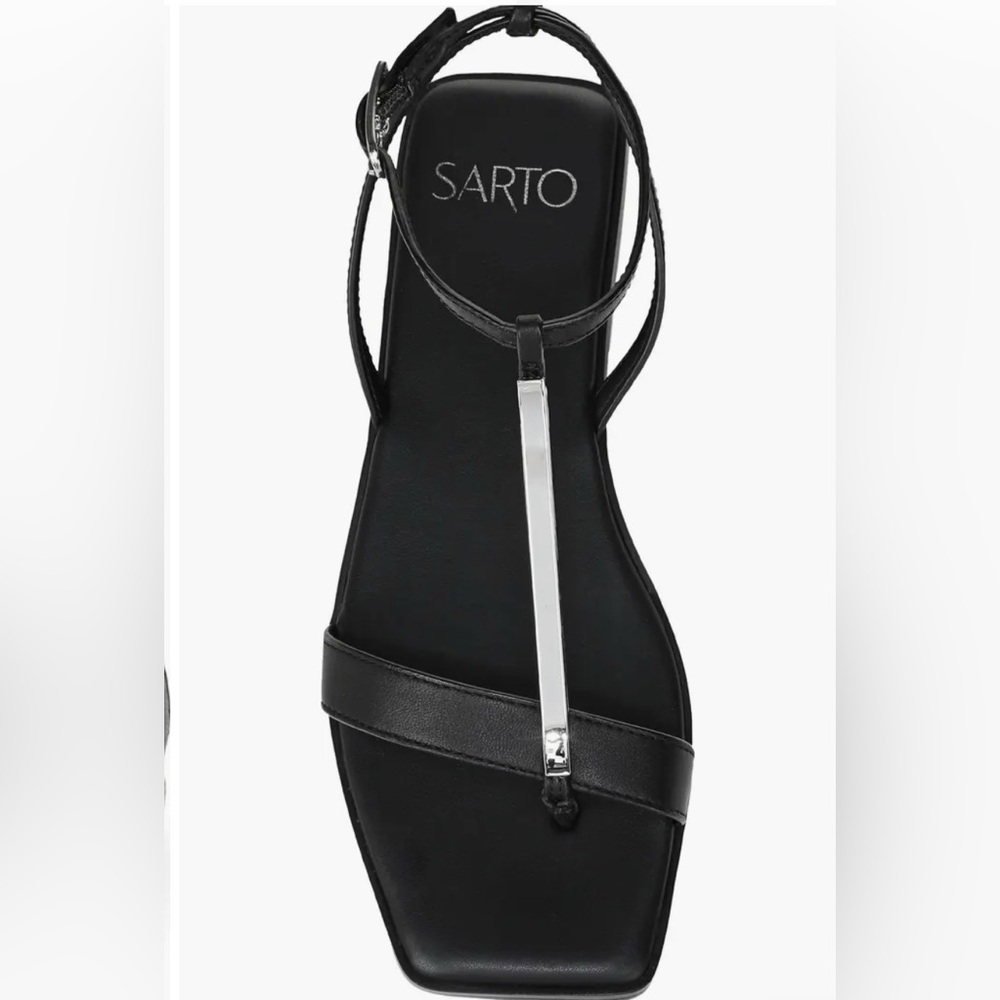 Franco Sarto Logan Leather Thong, Black Minimalist